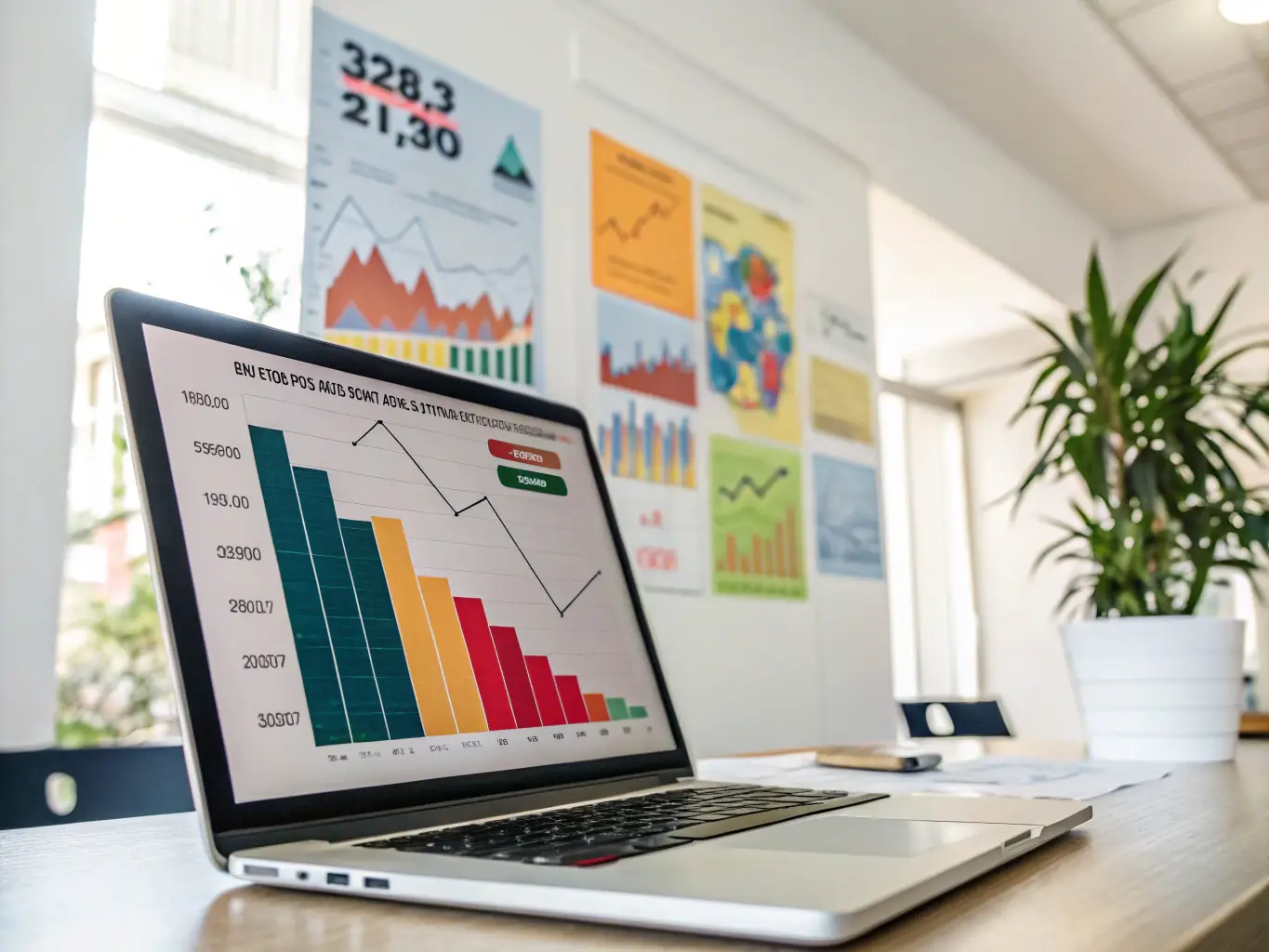 A graph showing upward investment growth with diversified asset classes.